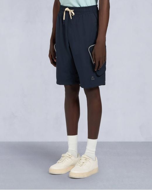 Moose Knuckles Blue Tristan Crinkle Drawstring Shorts for men
