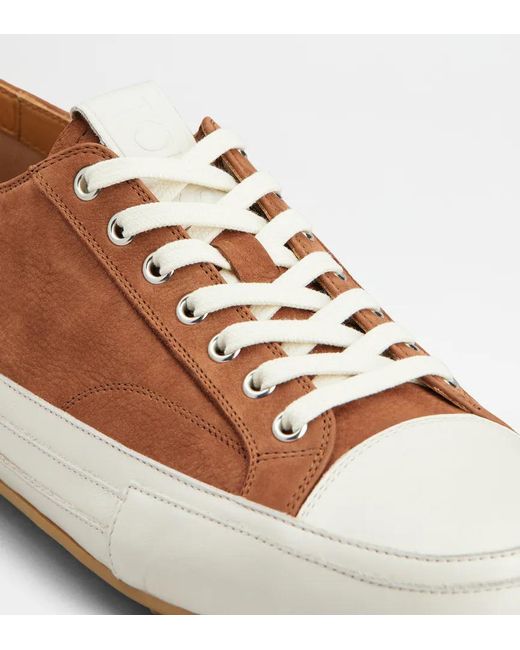 Tod's Brown Lace-Up Low-Top Casual Shoes for men