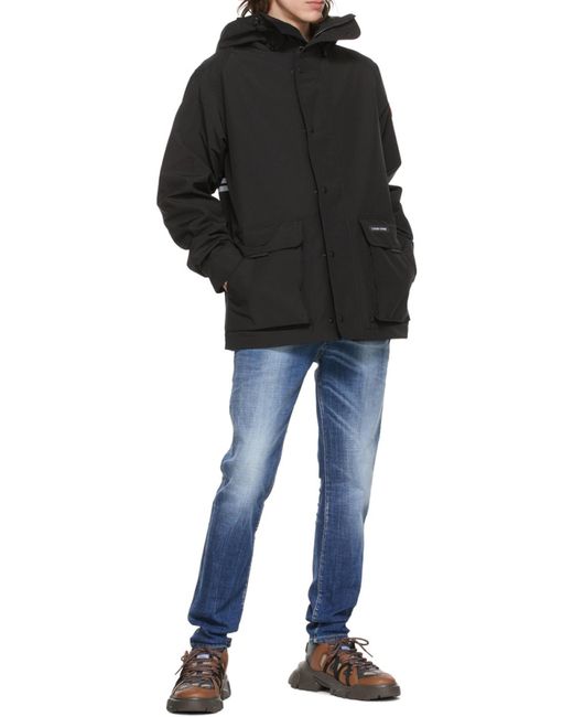 Canada Goose Black Expedition Logo-Patch Parka Coat for men