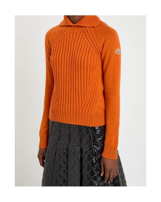 Moncler Orange Roll-Neck Wool And Cashmere-Blend Jumper
