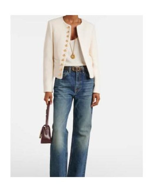 Nili Lotan Natural Crew Neck Casual Jacket