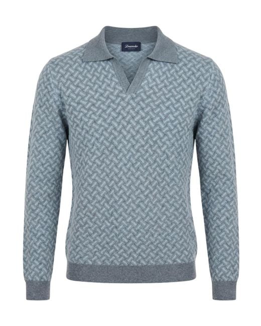 Drumohr Blue Long-Sleeved Sweater for men
