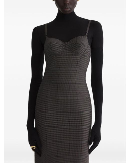 Mugler Black Midi Lingerie Dress