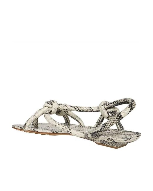 Bottega Veneta Metallic Jimbo Knot Detailed Printed Sandals