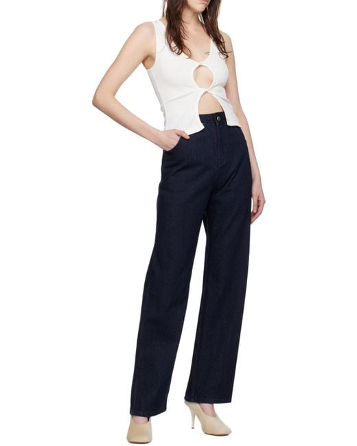 Christopher Esber Blue Cut-Out Knotted Top