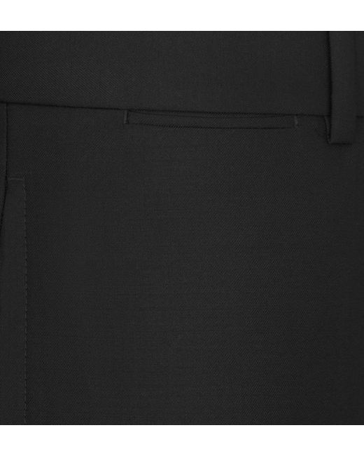 Dior Black Homme Pleat Detailed Straight Leg Trousers for men
