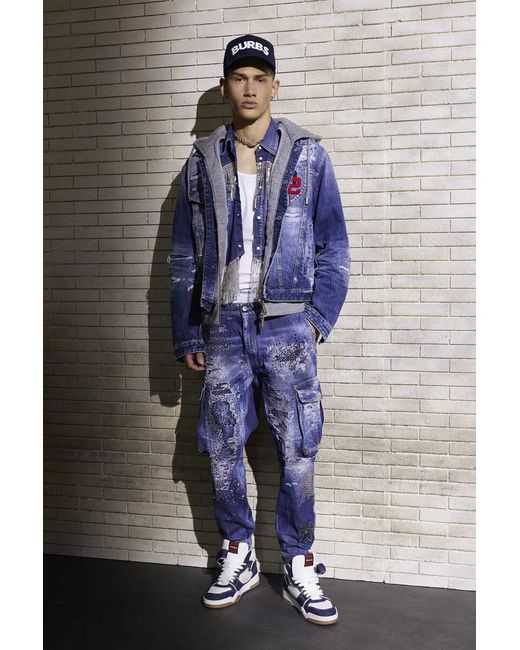 DSquared² Blue Logo-Print Baseball Hat for men