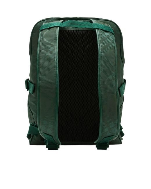 Burberry Green Checked Jacquard Zipped Backpack for men