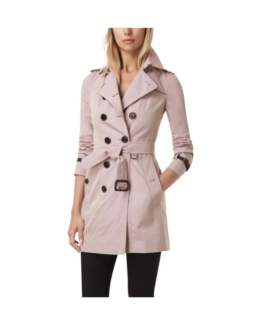 Burberry Pink Double-Breasted Lapel Trench Coat