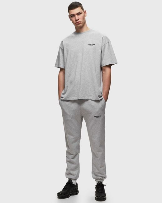Represent Gray Owners Club Logo Printed Crewneck T-Shirt for men