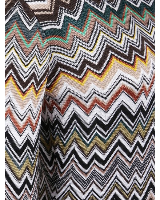 Missoni Gray Zig-Zag Long Sleeved Midi Dress