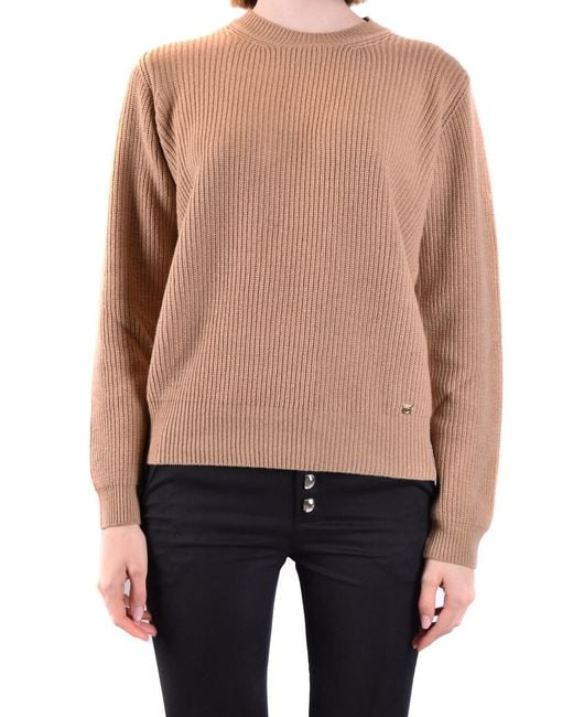 Pinko Pink Round Neck Logo Sweater