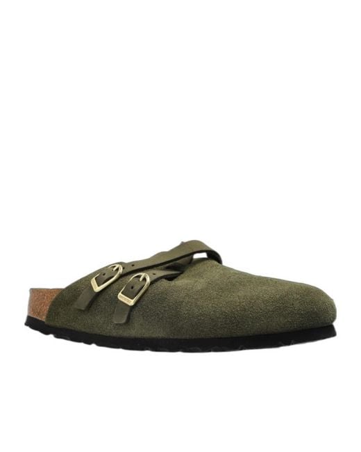 Birkenstock Green Blair Buckled Clogs