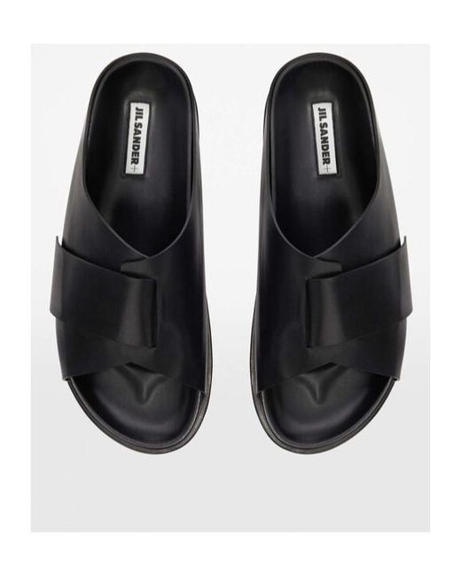 Jil Sander Black Slip-On Open-Toe Slides for men