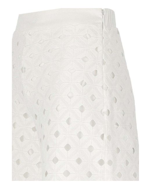 Max Mara White Cut-Out Detailed Shorts