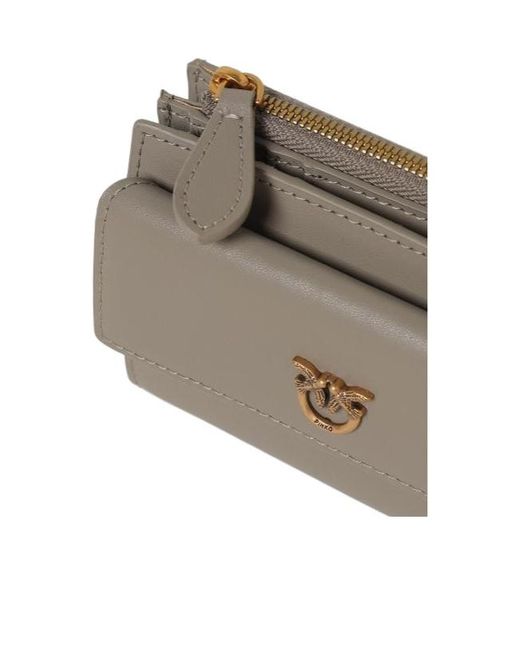 Pinko Gray Double-Fold Logo Wallet