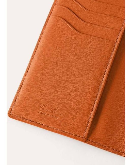 Loro Piana Orange Passport Card Holder