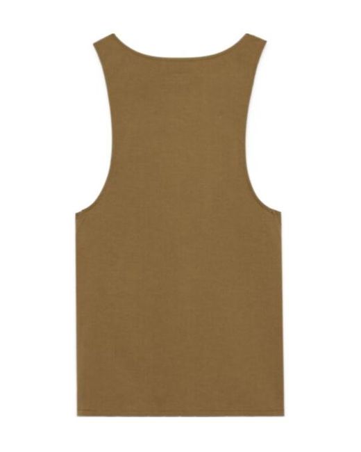 Saint Laurent Green Twill-Weave Sleeveless Top