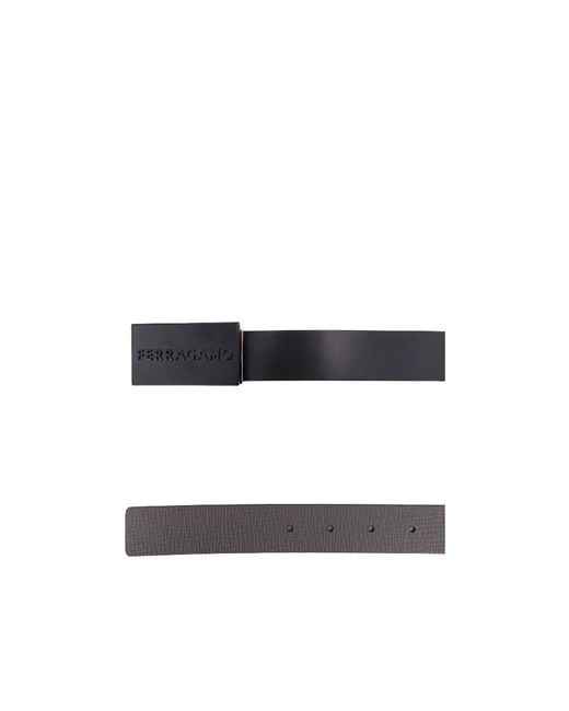 Ferragamo White Adjustable Buckle Belt for men