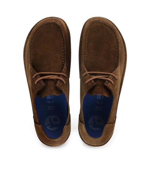 Birkenstock Brown Suede Lace-Up Loafers