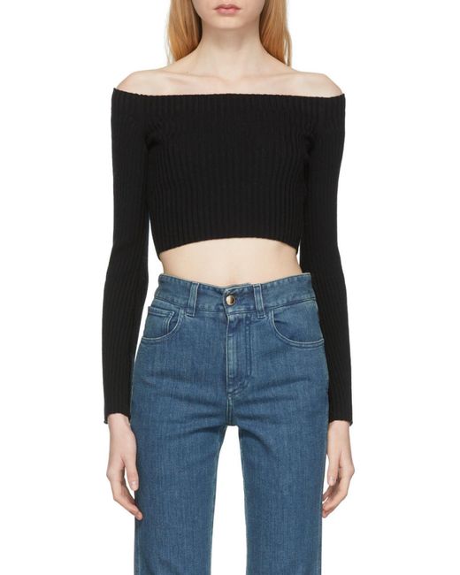 Chloé Black Lower Impact Knitted Top