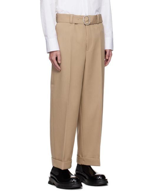 Jil Sander Natural Belted Trousers for men