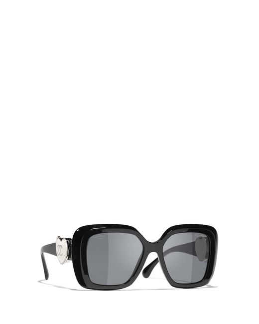 Chanel Black Geometric Frame Sunglasses