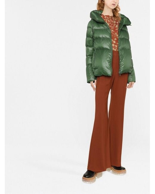 Herno Green Globe Padded Bomber Jacket