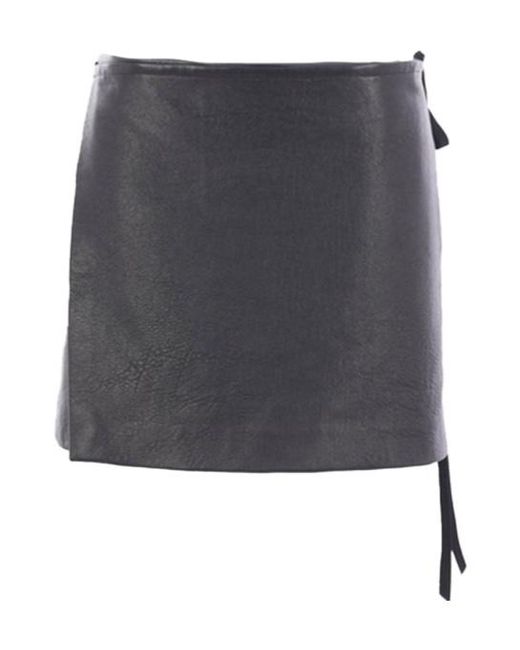 Ann Demeulemeester Gray Wrap Mini Skirt