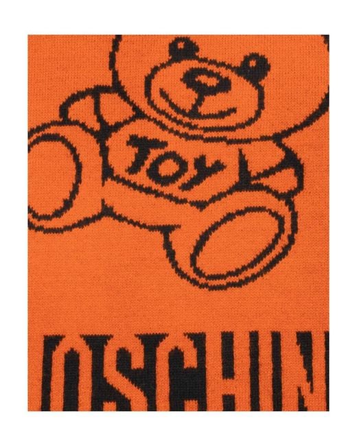 Moschino Orange Logo Scarf