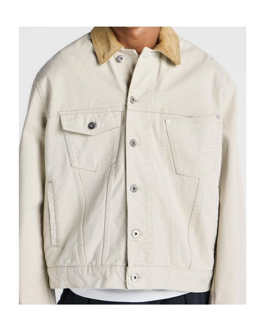 J.W. Anderson Natural Corduroy Collar Denim Jacket for men
