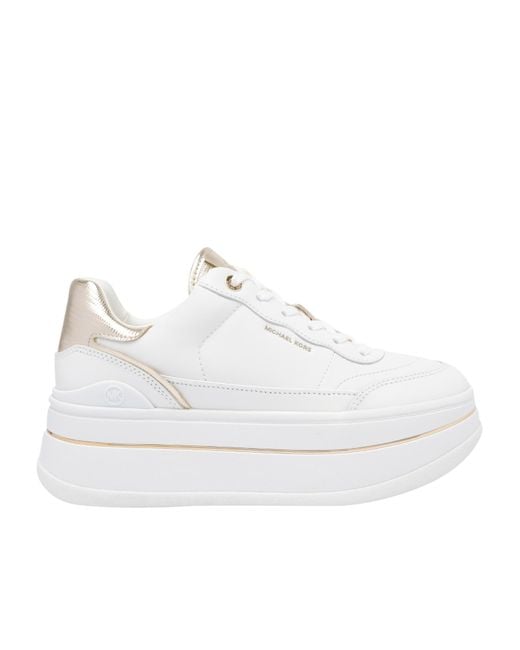 Michael Kors White Michael Hayes Platform Lace-Up Sneakers