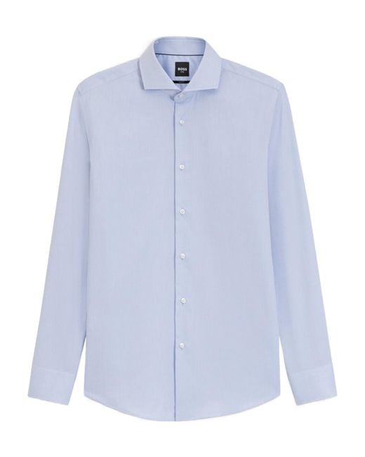 Boss Blue Slim-Fit Cotton Shirt for men