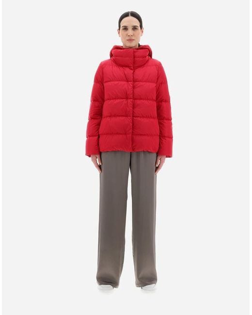Herno Red Hooded Padded Jacket