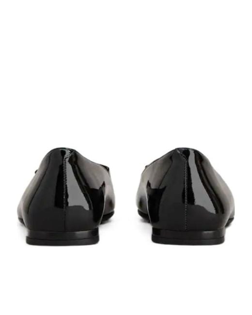 Roger Vivier Black Logo Embossed Flat Shoes