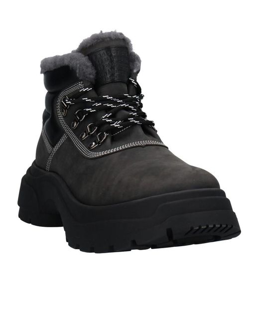 Maison Margiela Black Solid Color Ankle Boots