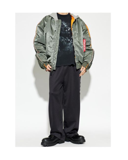 Vetements Blue Logo Patch Track Pants for men