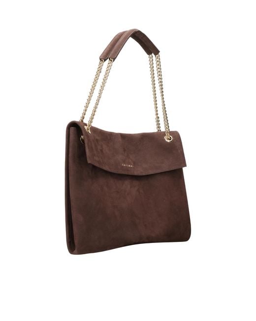 Orciani Brown Dual-Handle Shoulder Bag
