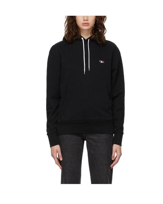 Maison Kitsuné Black Maison Kitsuné Tricolor Fox Patch Hoodie