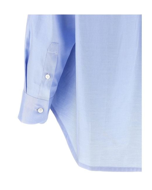 Brioni Blue Buttoned Long-Sleeved Shirt