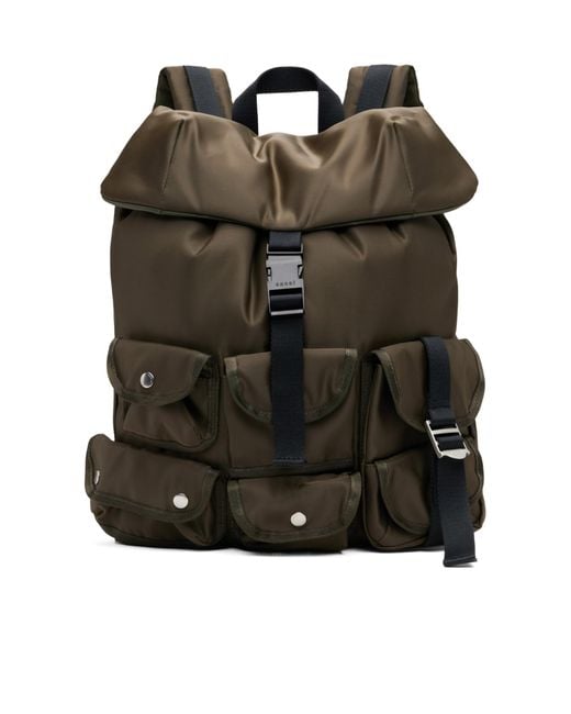 Sacai Black Multi-Pocket Backpack for men