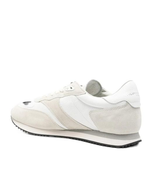 Philippe Model White Round-Toe Sneakers for men
