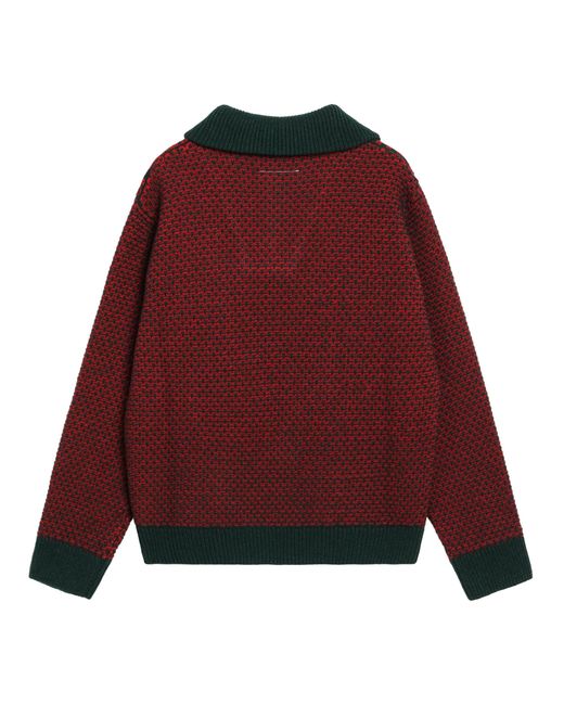MM6 by Maison Margiela Red Blended-Fabric Sweater