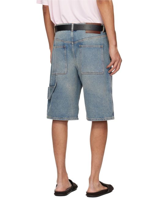 Courreges Blue Courrèges Cargo Denim Shorts for men