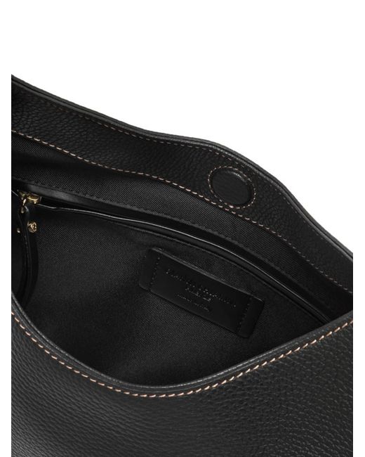 Gianni Chiarini Black Gabry Grained Contrast-Stitch Shoulder Bag