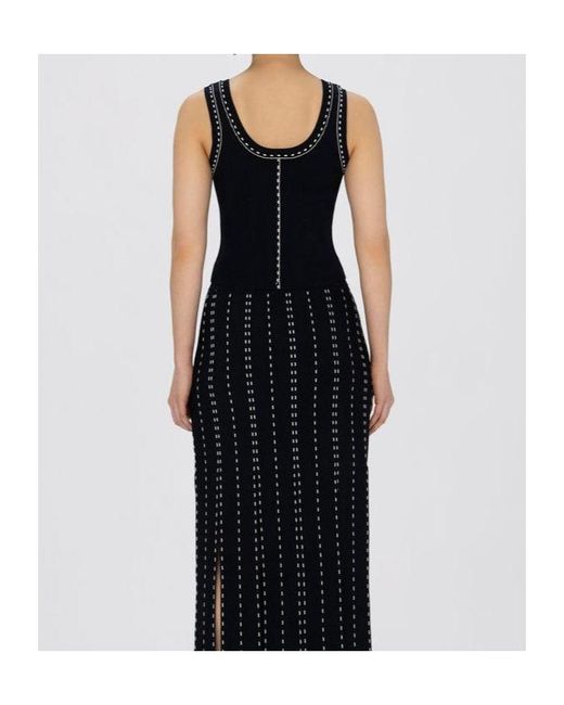Jonathan Simkhai Black Nailah Stitch-Detail Knitted Top
