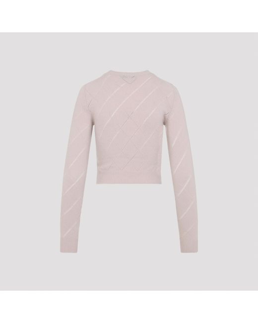 Prada Pink Crewneck Cropped Jumper