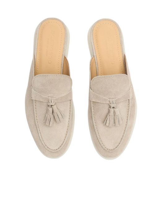 Scarosso White Lucrezia Suede Tassel Mules