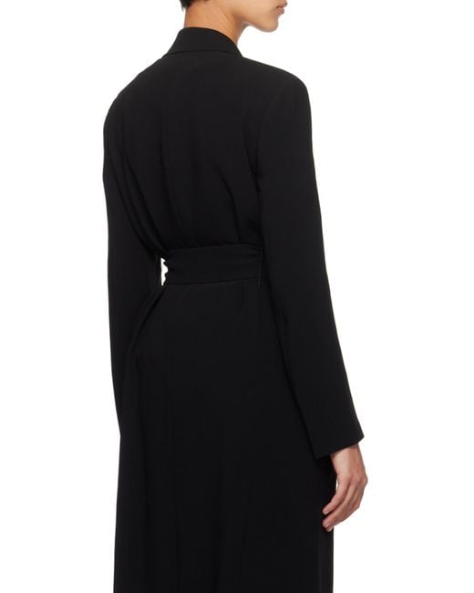 The Row Black Strap-Up Long-Sleeved Coat