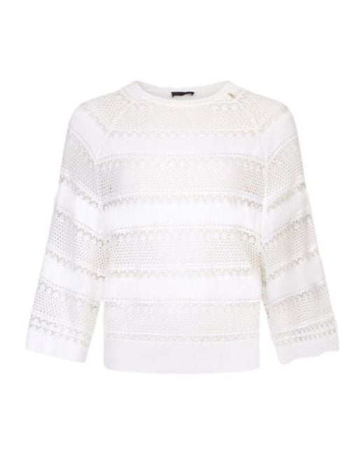 Liu Jo White Long Sleeve Crewneck Jumper